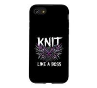 Knitting Crafter Knit Like A Boss Heavy Metals Skull Coque pour iPhone SE (2020) / 7/8