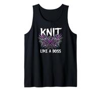 Knitting Crafter Knit Like A Boss Heavy Metals Skull Débardeur