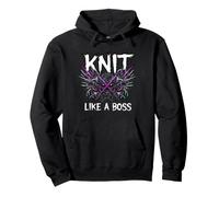 Knitting Crafter Knit Like A Boss Heavy Metals Skull Sweat à Capuche
