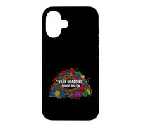 Knitting Crochet Yarn Hoarding Since Birth Crafter Coque pour iPhone 16