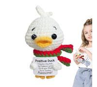 Knitting Doll - Duck | Funny Positive Duck | Emotional Cheer Support Knitted Duck Animal Motivational Duck Knitted Toy for Desktop, Windowsill Cute Crochet Duck Doll