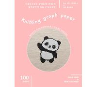 Knitting Graph Paper Notebook | 99 Knit Grid Pages + Panda Bonus Colorwork Chart Included | Letter Format 8.5"x11", Row Counter, Chart Journal, Knitter's Gift, White-Black Bear Knitting Design Planner