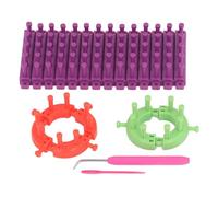 Knitting Kit, Detachable Knitting Yarn Set, Assembly ABS Weaving for Scarves Hats Socks, Sturdy Rectangular Knitting with Crochet Hook