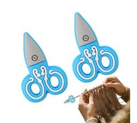 Knitting Needle Stoppers - Scissor Shape Tip Cover, 2 Pieces Needle Tip Stoppers for Point Protection, Non-Slip Soft Exterior with Secure Grip Fit, Crafting Tool for Organizing and Securing