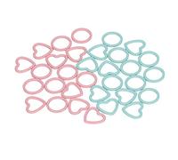 Knitting Stitch Markers Crochet Stitch Markers Stitch Marker Rings 32pcs Round Heart Shape Metal DIY Handcrafted Craft Pink Blue for Knitting Crocheting Enthusiasts