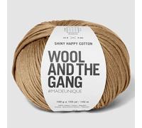 Knitting Wool and the Gang Shiny Happy Cotton Aran Fil à crochet uni 10 plis Sable 344