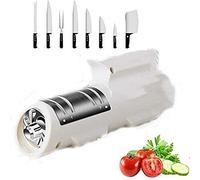 Knives Sharpener Kitchen Professional 4 in 1 Blade Sharpening Tool Tungsten Steel/Diamond Polish Grind Out A Sharp Bling Knife Chef's Best Choice (Color : White)
