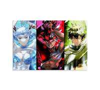 KNKncnv Black Clover Poster style classique Peinture décorative sur toile Art mural pour salon, chambre à coucher, art mural, impression d'image moderne, décoration de salle familiale, 30 x 45 cm