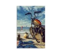 KNKncnv David Mann Biker Poster de moto nostalgique Peinture décorative sur toile Art mural pour salon, chambre à coucher, art mural, impression d'image moderne, décoration de salle familiale, 40 x 60