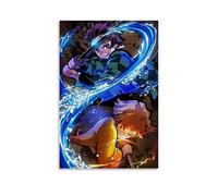 KNKncnv Ghost Killing Blade - Lot de 2 posters décoratifs sur toile - Art mural pour salon, chambre à coucher, art mural - Impression d'image moderne - Décoration de salle familiale - 40 x 60 cm