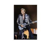 KNKncnv Johnny Hallyday Art Poster Peinture décorative sur toile Art mural pour salon, chambre à coucher, art mural, impression d'image moderne, décoration de salle familiale, 30 x 45 cm