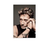 KNKncnv Johnny Hallyday Singer Art Poster décoratif sur toile pour salon, chambre à coucher, art mural, impression d'image moderne, décoration de salle familiale, 30 x 45 cm