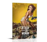 KNKncnv Movie Attack of The 50 Foot Tall Woman Poster décoratif sur toile pour salon, chambre à coucher, art mural, impression photo, décoration moderne, pour chambre familiale, 60 x 90 cm