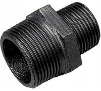 KNM Raccords filetés en fonte malléable noir - Mamelon double réducteur AG - AG 1" x 3/4"