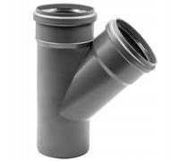 KNM TRADE Dérivation HT DN 50 45° - Té PP gris pour eaux usées intérieures