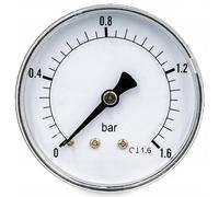 KNM Trade Manomètre Précision Usage Industriel 1,6 bar Ø63mm | arrière axial, industrie, jauge précise, raccordement rapide, mesure 1,6 bar, installations mécaniques