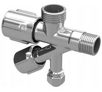 KNM TRADE Robinet Angle 3 Voies Laiton Chromé 1/2"x3/4"xM10