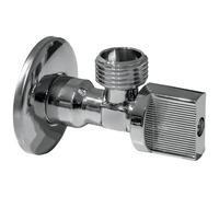 KNM Trade Robinet Angle Laiton Nickelé Rosace 1/2"x3/8"