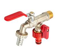 KNM Trade Robinet Double Laiton Jardin Vannes Sphériques Extérieur Gel