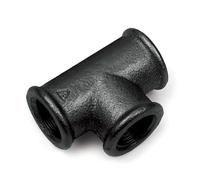 KNM Trade Té 90° Raccord Fonte Noir 110°C 25 Bar 1/2"