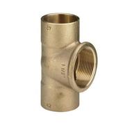 KNM Trade Té à Souder Bronze Rouge DVGW Femelle 28x1/2"x28mm