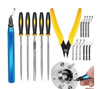 KNMDXD Set De Limes Aiguilles | Kit En Acier Au Carbone Multifonction Portable Pour Ébavurage,Outil D'Ébavurage Pour Impression 3D | Pour La Maison L'Intérieur Bureau Table Miroir Soin Du Visage Et