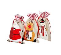 Knnuey Sac à Bonbons de Noël avec Cordon de Serrage, Cadeaux en Toile de, Mignons pour Cadeaux de Fête, Installation Facile