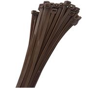 KnnX 28235 - Serre-Câble - Colliers Serrage - Attaches Cable - Lien Plastique - marron - 3,6 mm x 180 mm - 100 pièces - Point de rupture 18,35 kg
