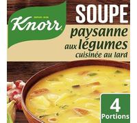 KNO. Soupe Paysanne Déshydratée 97G, savoureuse recette aux légumes pour un repas rapide et sain- Lot De 4