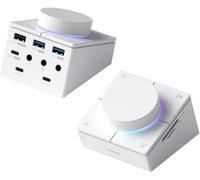 Knob Hub USB C avec boutons de raccourci, station d'accueil RVB de type C avec USB-C 5 Gbit/s, 2 ports USB 3.0, prise jack 3,5 mm, SD/Micro SD3.0, USB 2.0 pour ordinateur portable MacBook