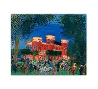 KNOBCO Célèbres Affiches Raoul Dufy《Hippodrome de Deauville, 1929》Peinture sur Toile Raoul Dufy Prints Art Mural Classique Home Decor Photos 60x80cmx1 sans Cadre