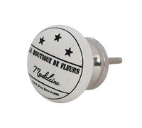 Knober Bouton de meuble vintage en céramique, porcelaine, style maison de campagne française, shabby chic, 40 mm, Madeleine