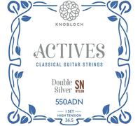 KNOBLOCH STRINGS - Cordes de guitare espagnole 550ADN Actives Double Silver haute tension 36,5 - Basses brillantes, aigus nuancés - Son résonant avec clarté - Jeu de cordes flamenca classique