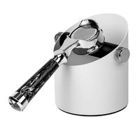 Knock Box Accessoires pour expresso - 15 palets à expresso en acier pour moulu de café avec barre de frappe amovible, base antidérapante, bac à café anti-éclaboussures (1,82 l, blanc)