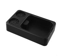 Knock Box avec tamper et distributeur de café en une seule unité compacte pour un flux de travail et une collecte efficace des sols d'espresso (noir)