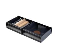 knock box, Boîte à café expresso, double tiroir, en métal (noir/blanc),for Coffee Grinding(Two Drawer-black)
