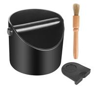 Knock Box Boîte à Marc de Café - Accessoire Cafe pour Porte-Filtre, avec Tapis en Silicone, Brosse de Nettoyage et Barre de Frappe Amovible, Accessoire pour Cuisine et Café