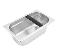 Knock Box Récipient à café moulu en acier inoxydable avec coin en arc Bol profond Grande capacité pour cafés, et usage domestique Matériau durable et durable 26,5 x 16 x 9,8 cm