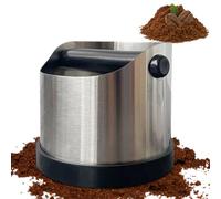 Knock Box - Récipient de tapotement pour porte-filtre en acier inoxydable, silencieux, antidérapant, facile à nettoyer - Boîte à café Barista - 11,8 x 9,9 x 11,8 cm (argenté)