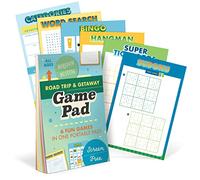 Knock Knock Roadtrip & Getaway On-The-Go Game Pad, Travel Car Activities for Kids, 6 Games (Sudoku, Super Tic-Tac-Toe, Hangman, Bingo, Word Search, Categories), 6 x 9-inches