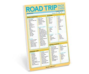 Knock Knock Roadtrip Pack This! Bloc-notes pour listes de voyage 15,2 x 22,9 cm