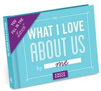 KNOCK KNOCK Fill in the Love, livre « WHAT I LOVE ABOUT US », journal cadeau à remplir, 11,4 x 8,3 centimètres.