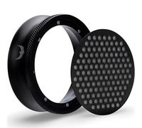 KNODOS Entonnoir Doseur 58mm Noir Aluminium - Entonnoir Café Magnétique | Huit aimants puissants, puck screen fourni, groupes E61, Gaggia Classic Pro et Evo, Rocket, Profitec, ECM