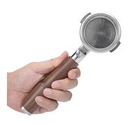 KNODOS Espresso Bottomless Porte-filtre sans fond en acier inoxydable avec poignée en noyer (Noyer, Fits 58mm Sage/Breville - Dual Boiler etc)