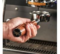 KNODOS Porte-filtre de 58 mm sans fond pour modèles Gaggia Classic Pro, E24, GT et Evo, poignée en palissandre, filtre Naked Porta 58 mm et panier filtrant de 18-21 g inclus dans la livraison