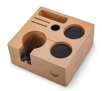 KNODOS Station de tamper à expresso 54 mm en bois de hêtre pour Sage Barista Express, Pro, Touch, Bambino Plus - Organisateur d'accessoires Barista à 7 compartiments avec porte-filtre