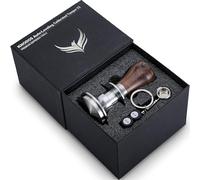 KNODOS Tamper à expresso de 54 mm compatible avec les machines Sage en noyer, outil de bourrage calibré auto-nivelant et 13,6 kg à ressort