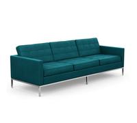 KNOLL canapé à 3 places FLORENCE en tissu (Ultrasuede Alpine - Revêtement Cat. A et structure en acier chromé)