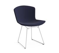KNOLL chaise entièrement rembourrée BERTOIA (Structure blanche / Revêtement Midnight - Acier / Tissu Ultrasuede)