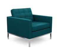 KNOLL fauteuil FLORENCE en tissu (Ultrasuede Alpine - Revêtement Cat. A et structure en acier chromé)